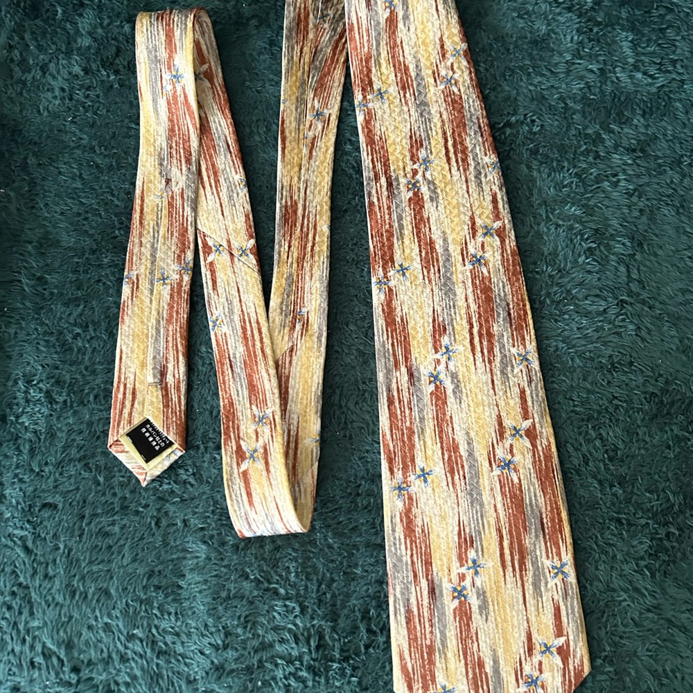 Carven Striped Tie with Floral Accents